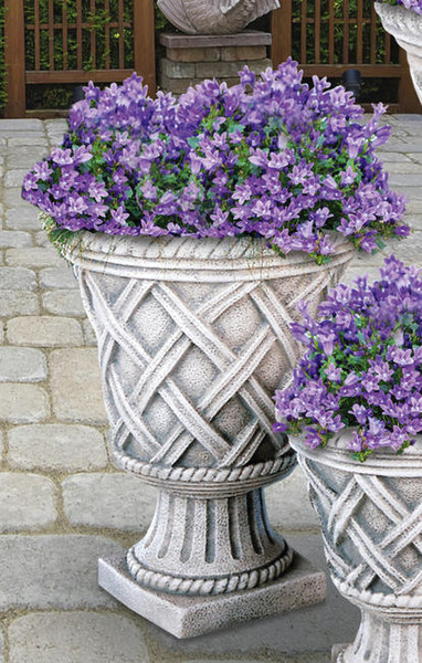 Tudor Weave Pedestal Planter Medium Vase Basket Styling Farm